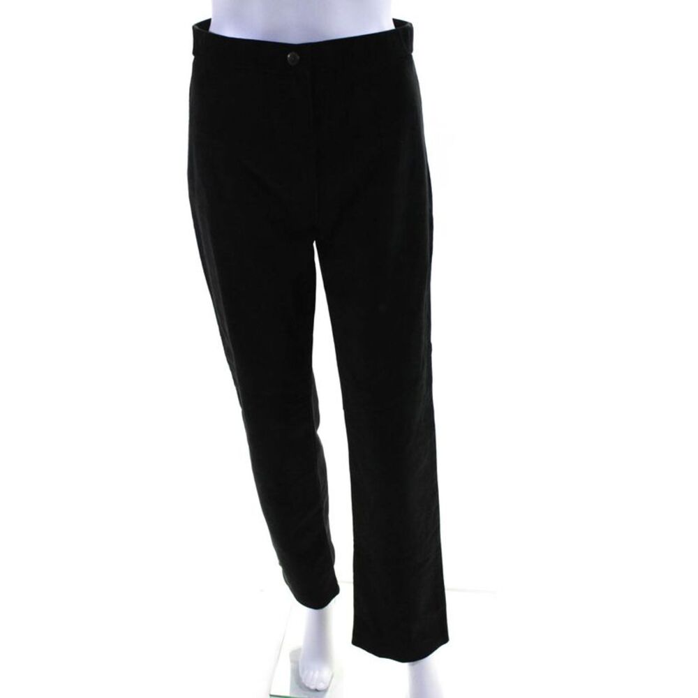 Mitches Women's Suede High Rise Straight Leg Trousers Black Size 27